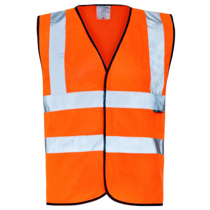Orange Hi Vis Velcro Vest EN ISO 20471