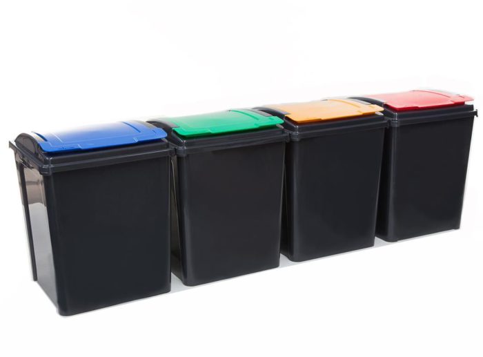 Slimline Recycling Bin with Colour Coded Lids (50L)