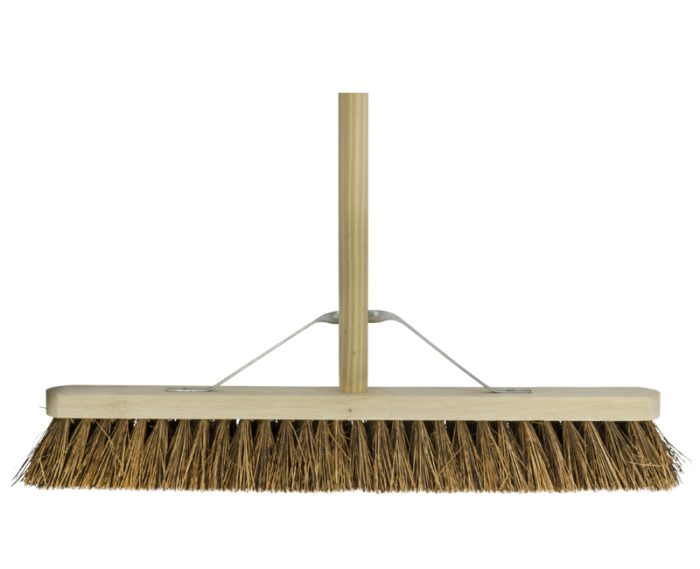 24" Stiff Bassine Wooden Broom with Stay