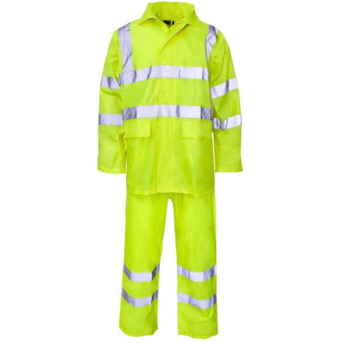 Supertouch Yellow Polyester/PVC Hi Vis Rainsuit