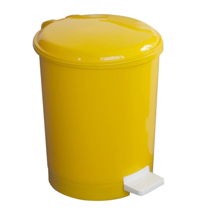 Plastic Pedal Bin Yellow 20 litres