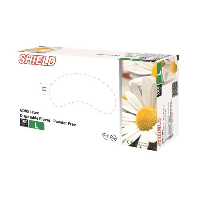 Shield GD05 Powder-Free Latex Gloves (100 Box)