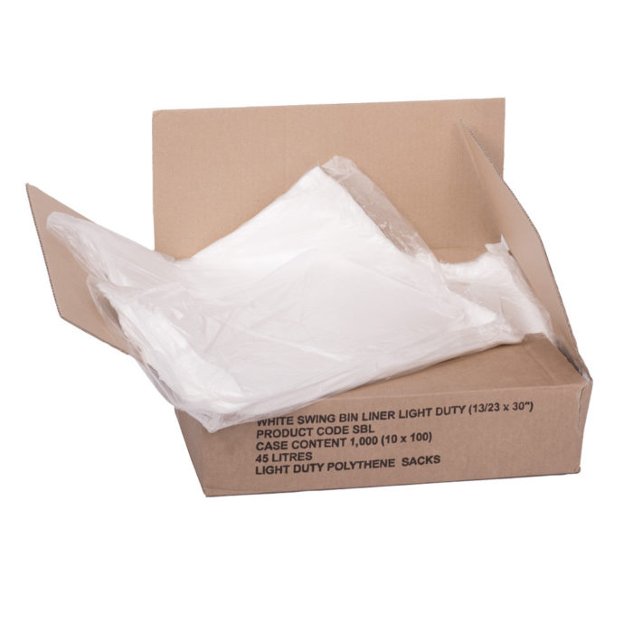 White Swing Bin Liners 45L (1000 Box) - Image 2