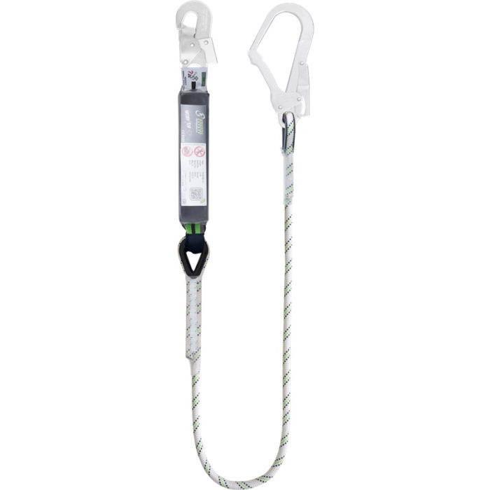 Kratos Shock Absorbing Kernmantle Rope Lanyard with Scaff & Snap Hook