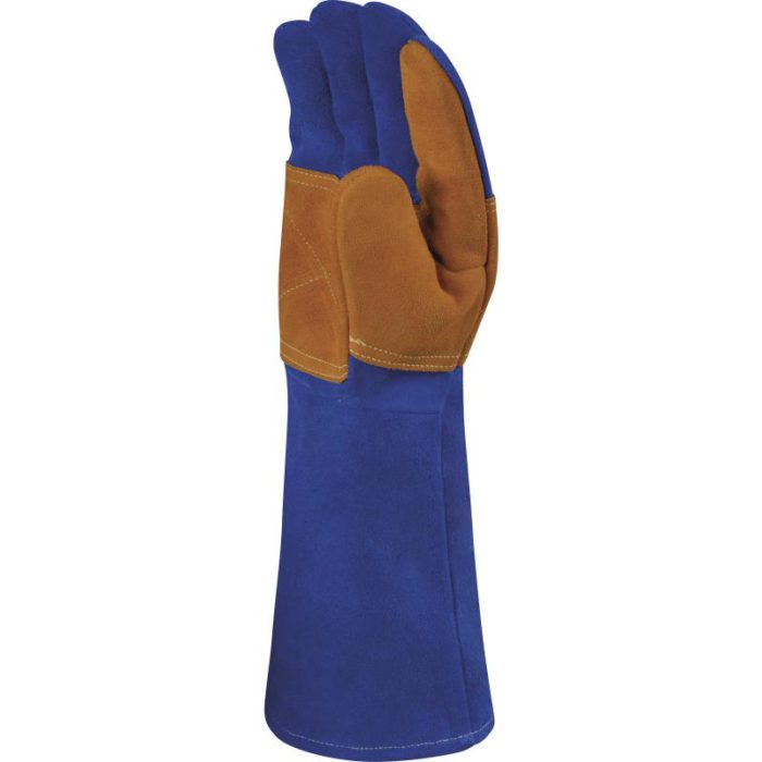 Delta Plus Reinforced Palm Blue Welding Gauntlet - Image 2