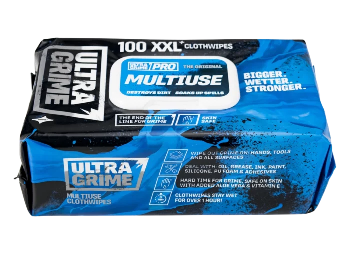 Ultragrime Multiuse XXL Cloth Wipes (100 Wipes)