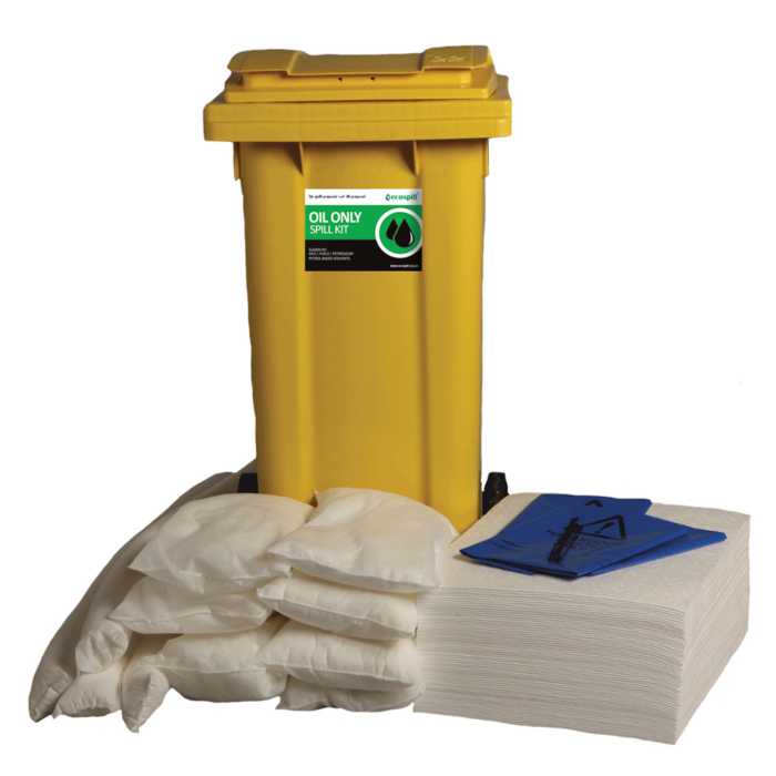 Ecospill 120L Oil Only Spill Kit with Wheelie Bin