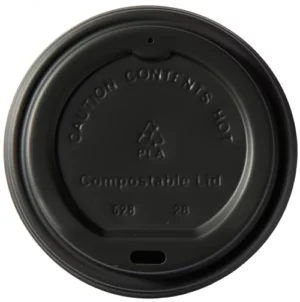 Compostable Black Domed Sip Thru Lid (1000 Lids)