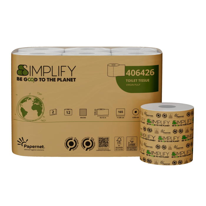 Papernet Simplify Carbon Neutral 2-Ply Toilet Rolls (96 Rolls)