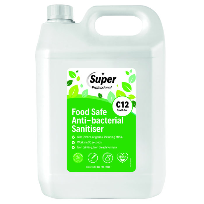 Super C12 Food Safe Anti-bacterial Sanitiser Concentrate 5L