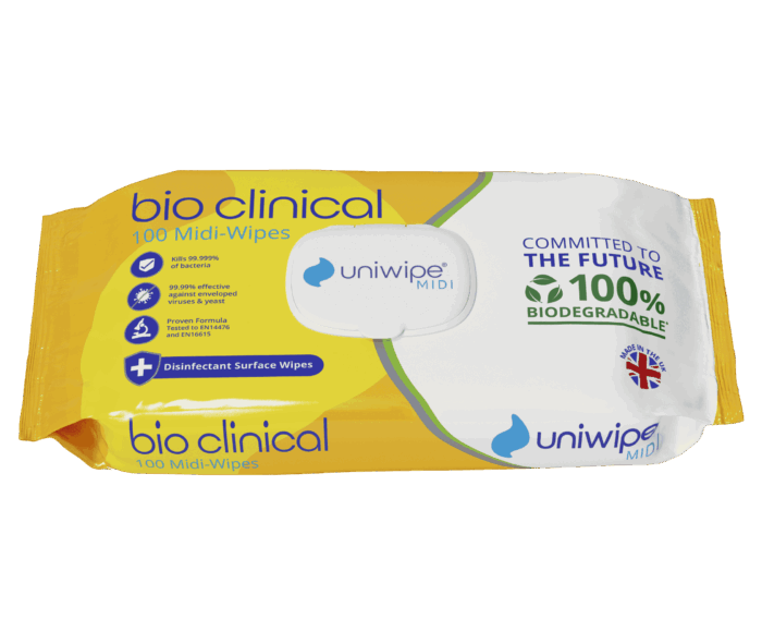 Uniwipe Bio Clinical Disinfectant Surface Wipes (100 Wipes)