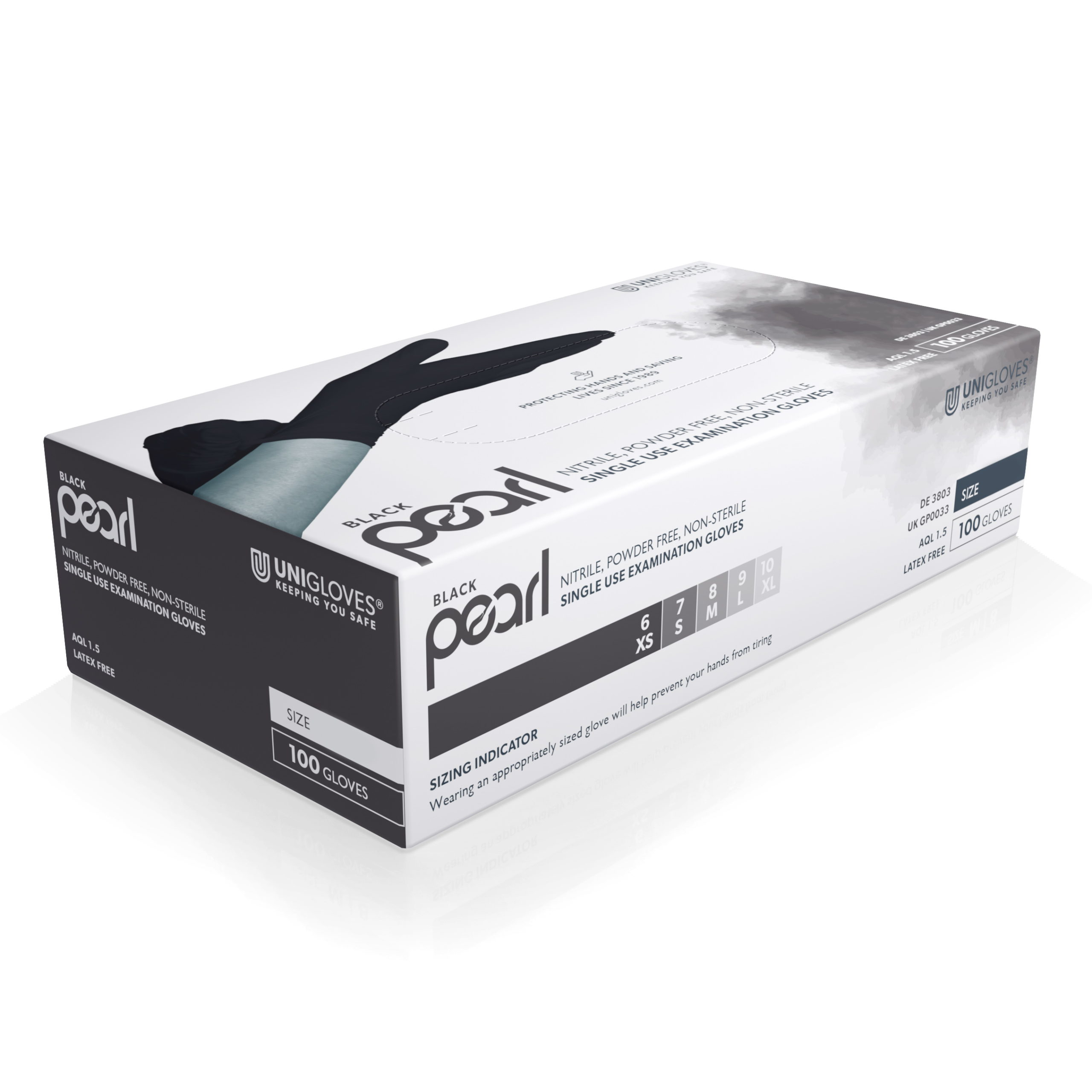 Uniglove Black Pearl Nitrile Gloves (100 Box)